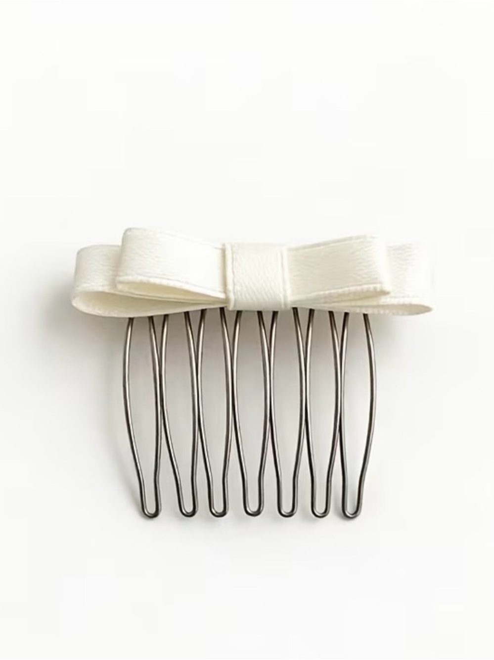 Ivory Bow Hair Combs set of 2 - Picture 2 of 2